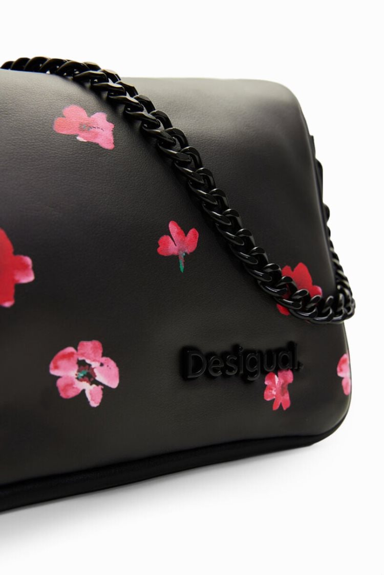 Desigual S Padded Floral Crossbody Torba Crne | 9do2RULj