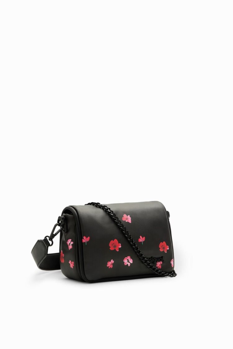 Desigual S Padded Floral Crossbody Torba Crne | 9do2RULj