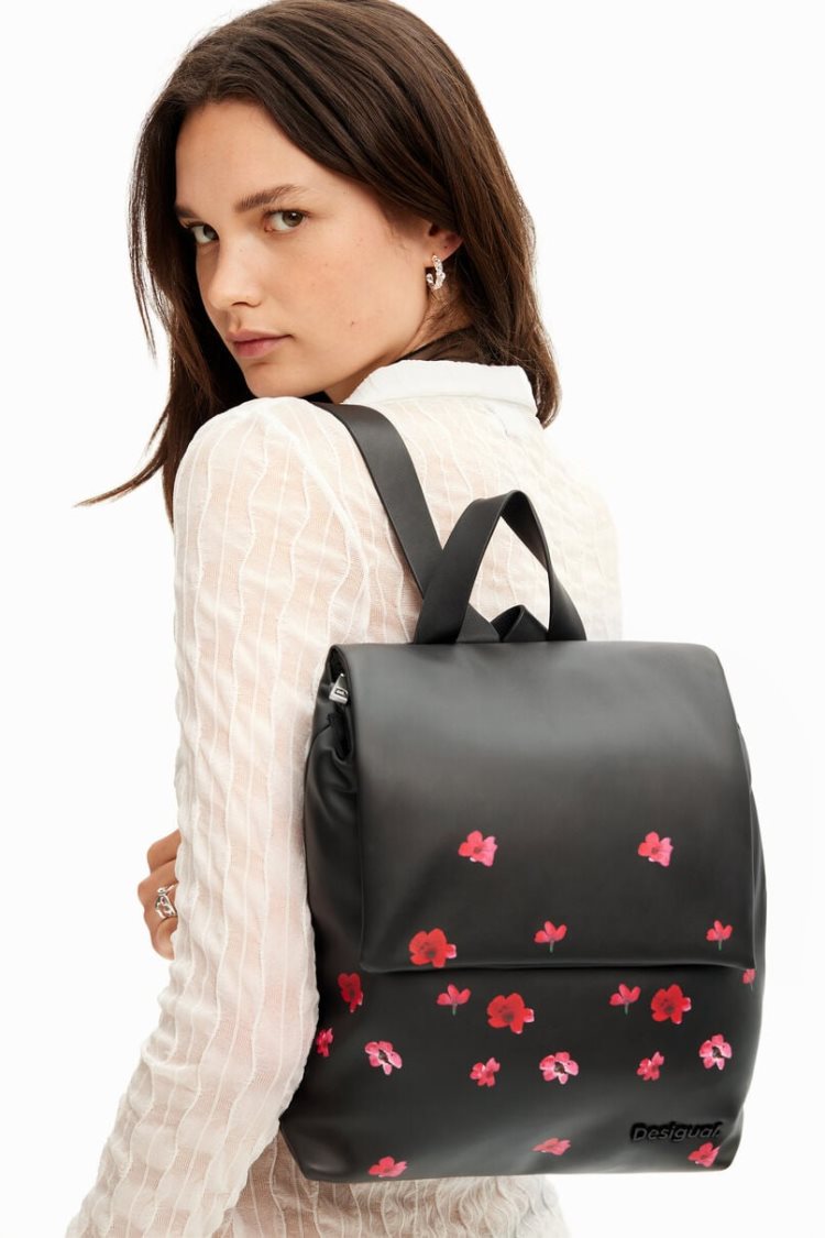 Desigual S Padded Floral Ruksaci Crne | dvnPMOH4