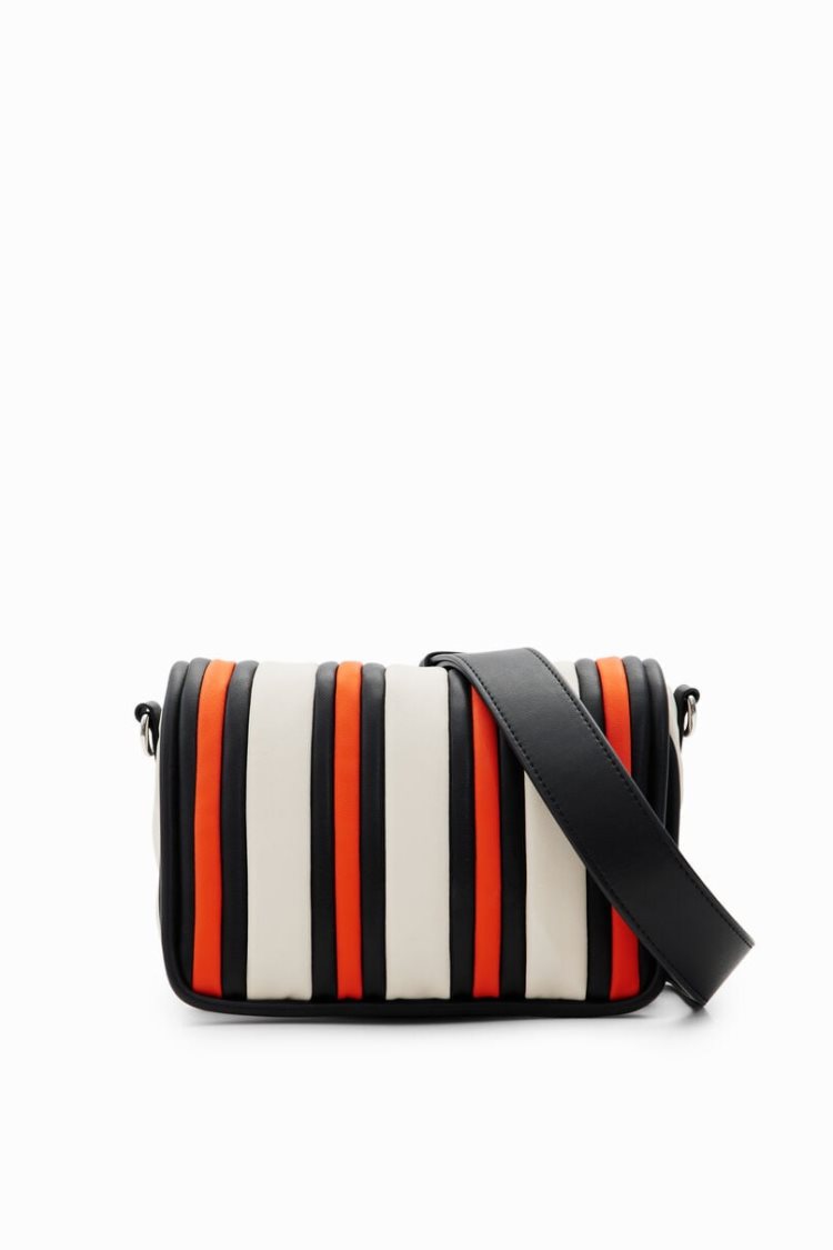 Desigual S Padded Stripy Crossbody Torba Bijele | CjXt6MdJ