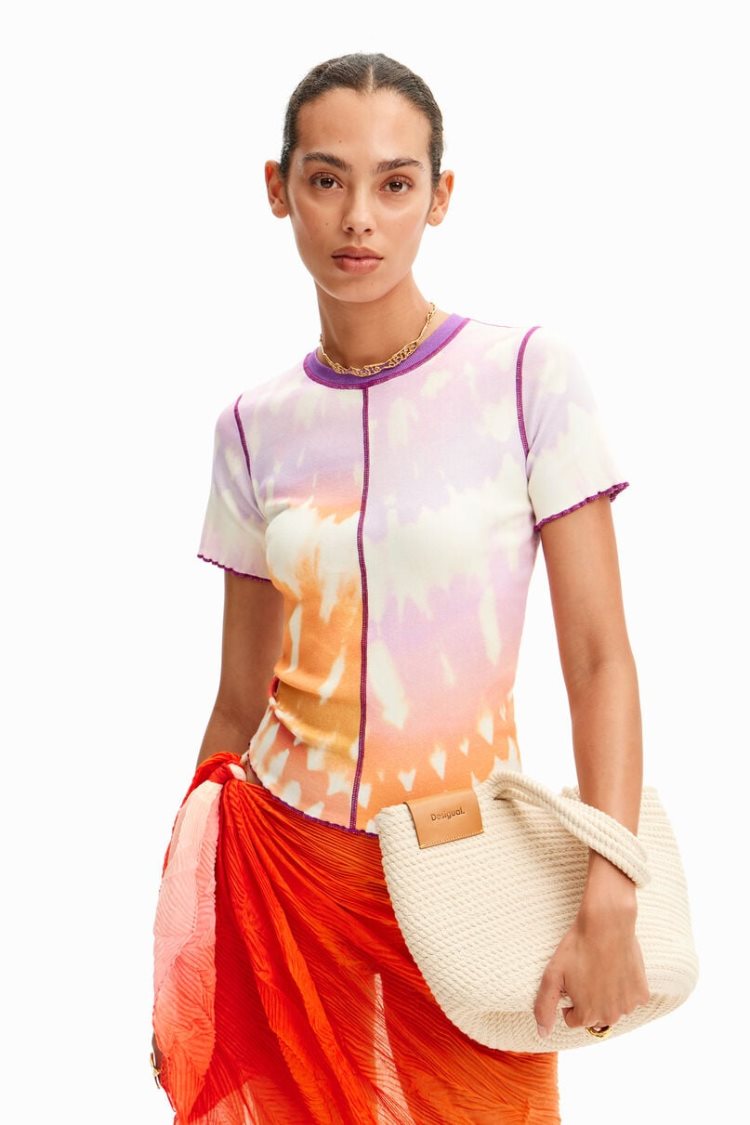 Desigual Short Sleeve Tie Dye Majice Assorted | 0FWBzOD1