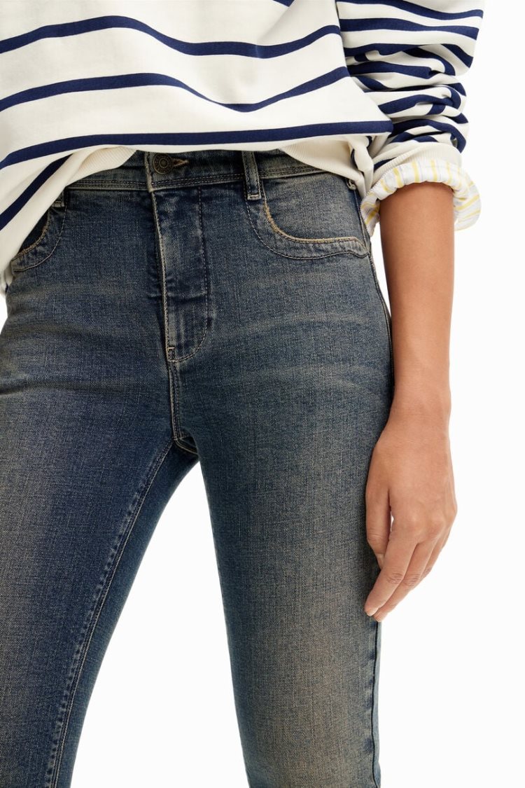 Desigual Skinny Hlače Plave | 6AX72yjD