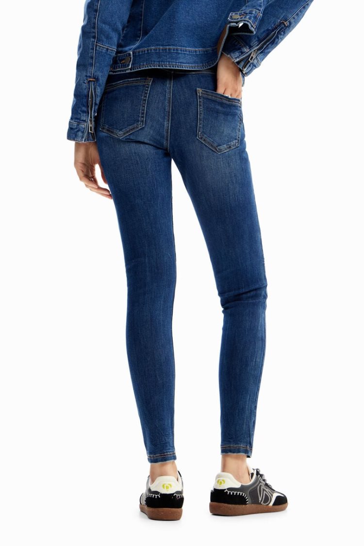 Desigual Slim Biker Hlače Plave | 3FgSidvE