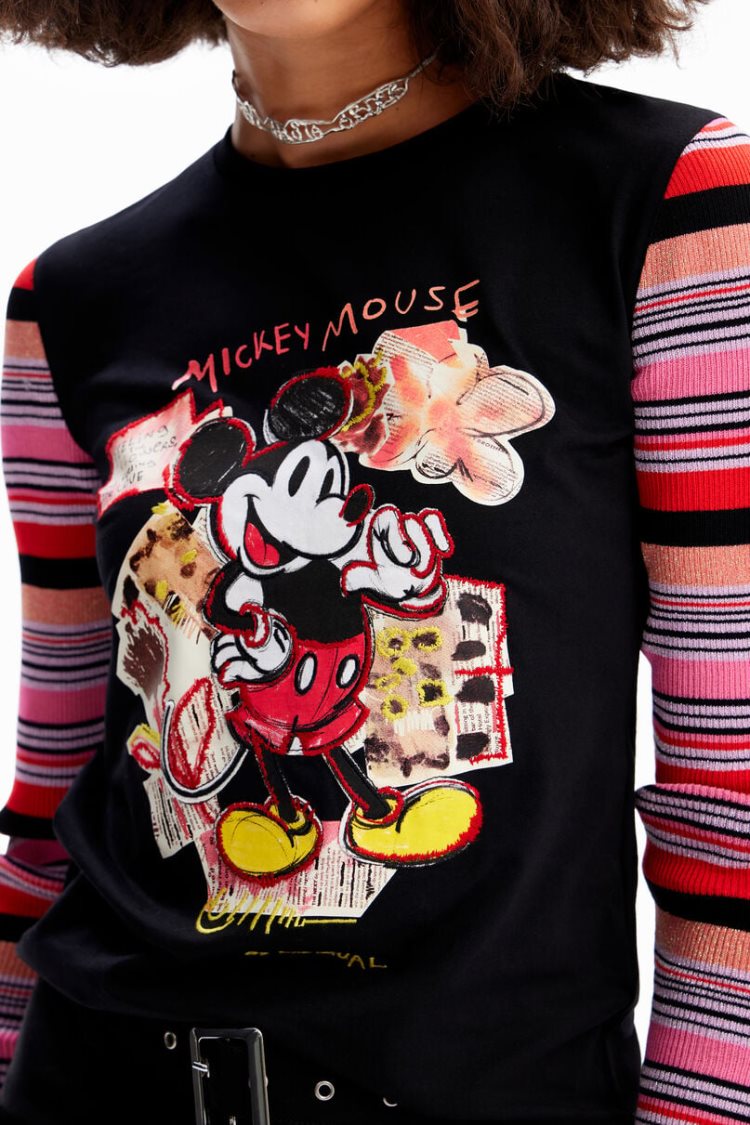 Desigual Slim Mickey Mouse Majice Crne | 4QzxsFpz