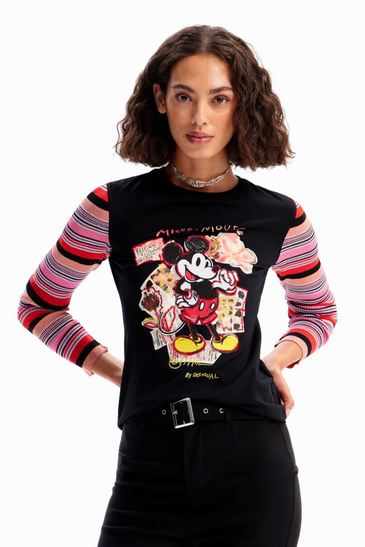 Desigual Slim Mickey Mouse Majice Crne | 4QzxsFpz