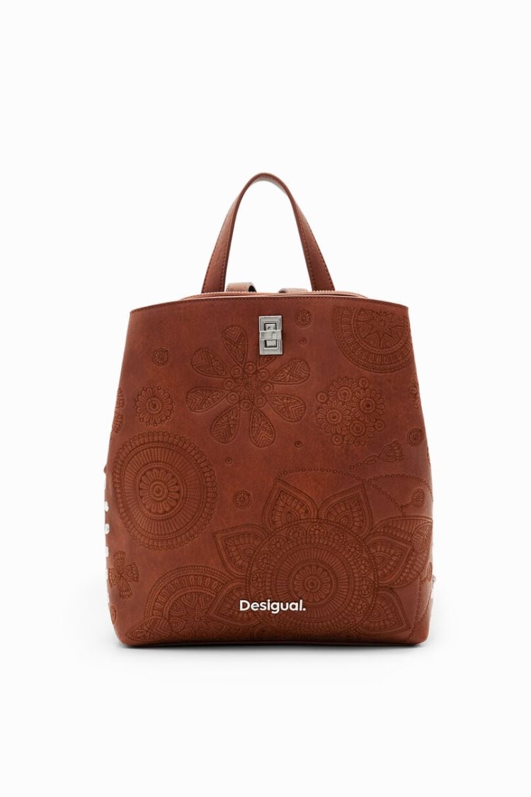 Desigual Small Embroidered Ruksaci Smeđe | DpQWlsCK