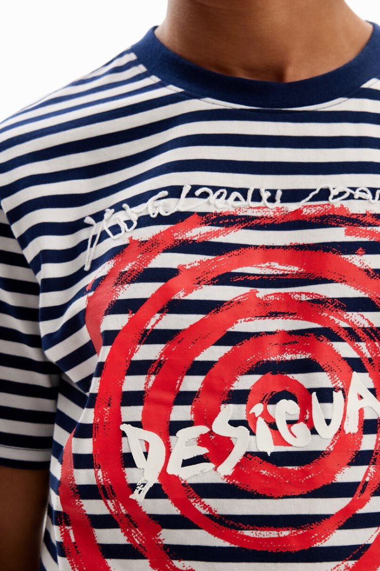 Desigual Spiral With Logo Majice Plave | O1Sb9nMF