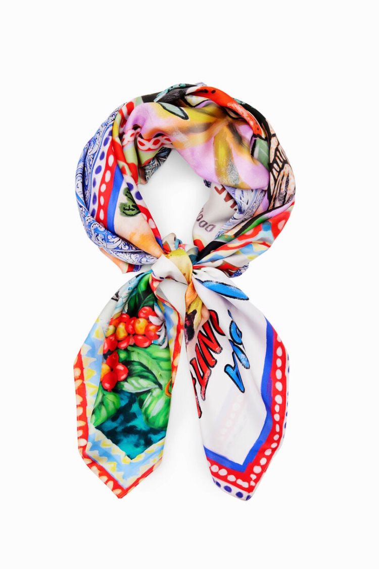 Desigual Stella Jean Arty Postcard Square Scarf Funari Assorted | zkzZ4JvT