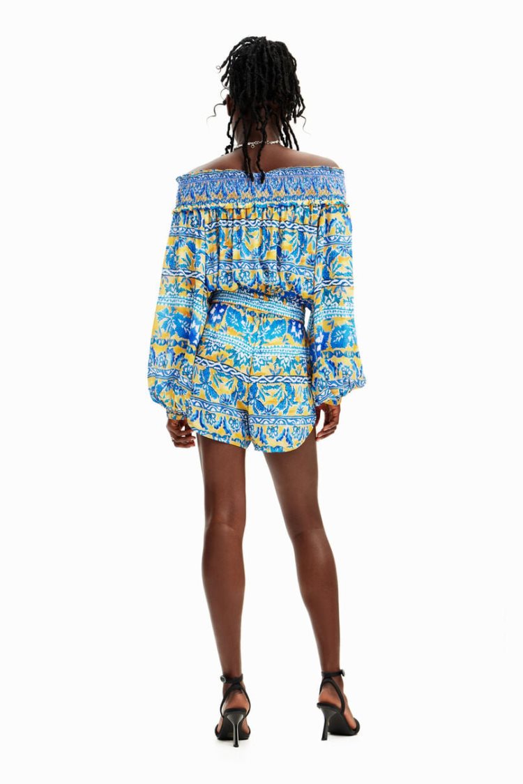 Desigual Stella Jean Blue Romper Hlače Assorted | pHb0RUw2