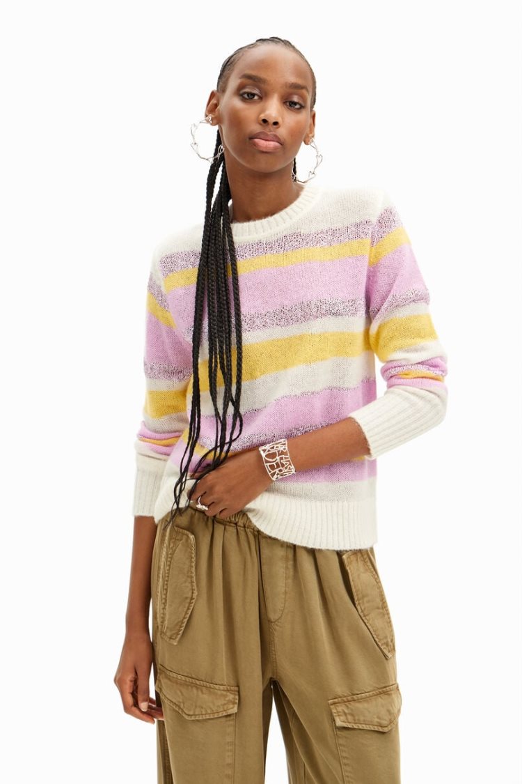 Desigual Striped Knit Džemperi Assorted | NkVxH2G8