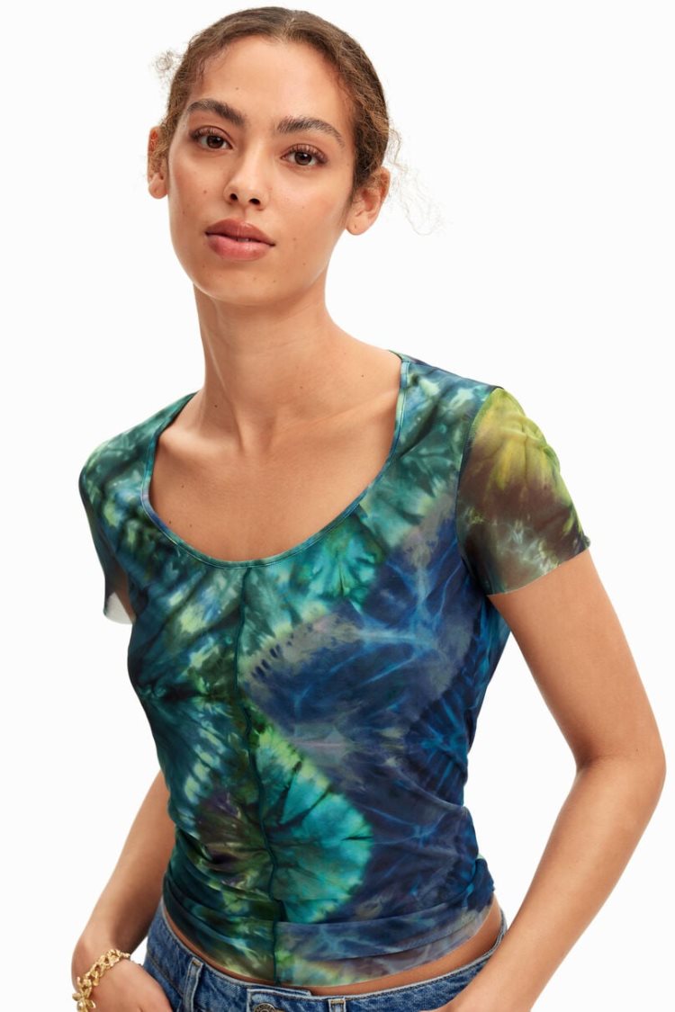 Desigual Tie-dye Short-sleeve Majice Assorted | 9NAJ67Ib