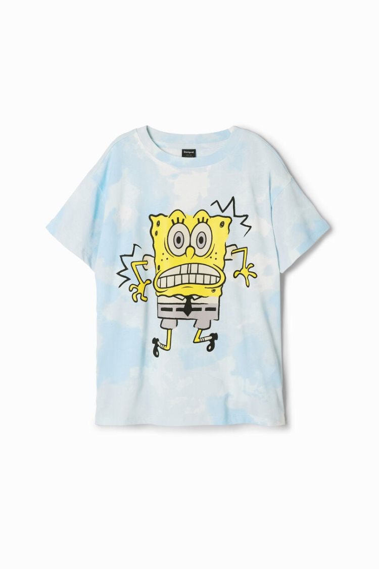 Desigual Tie-dye Spongebob Majice Plave | CRTRpFsS