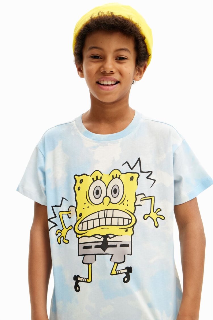 Desigual Tie-dye Spongebob Majice Plave | CRTRpFsS