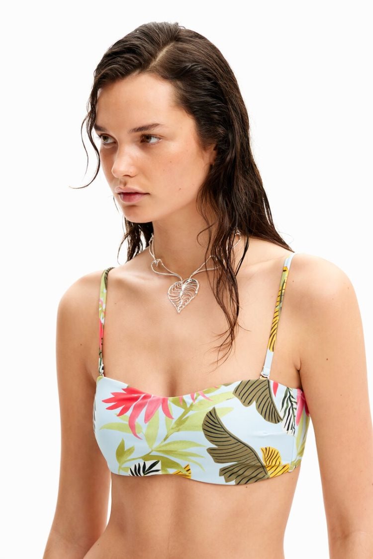 Desigual Tropical Bandeau Bikini Kupaći Kostimi Plave | XBhy2dV8