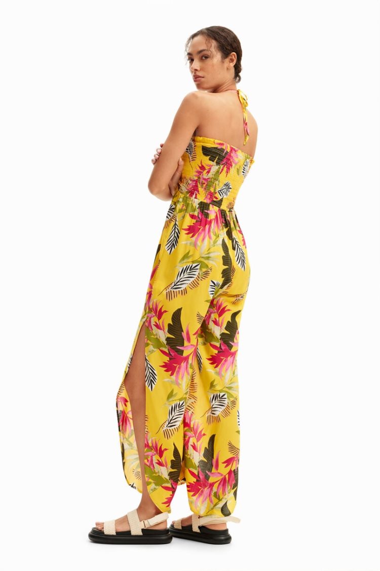 Desigual Tropical Halter Neck Jumpsuit Kupaći Kostimi Žute | xd3otGFW