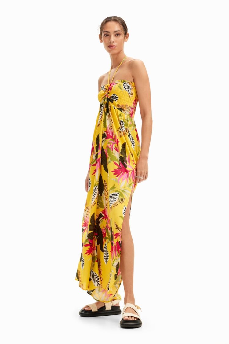 Desigual Tropical Halter Neck Jumpsuit Kupaći Kostimi Žute | xd3otGFW