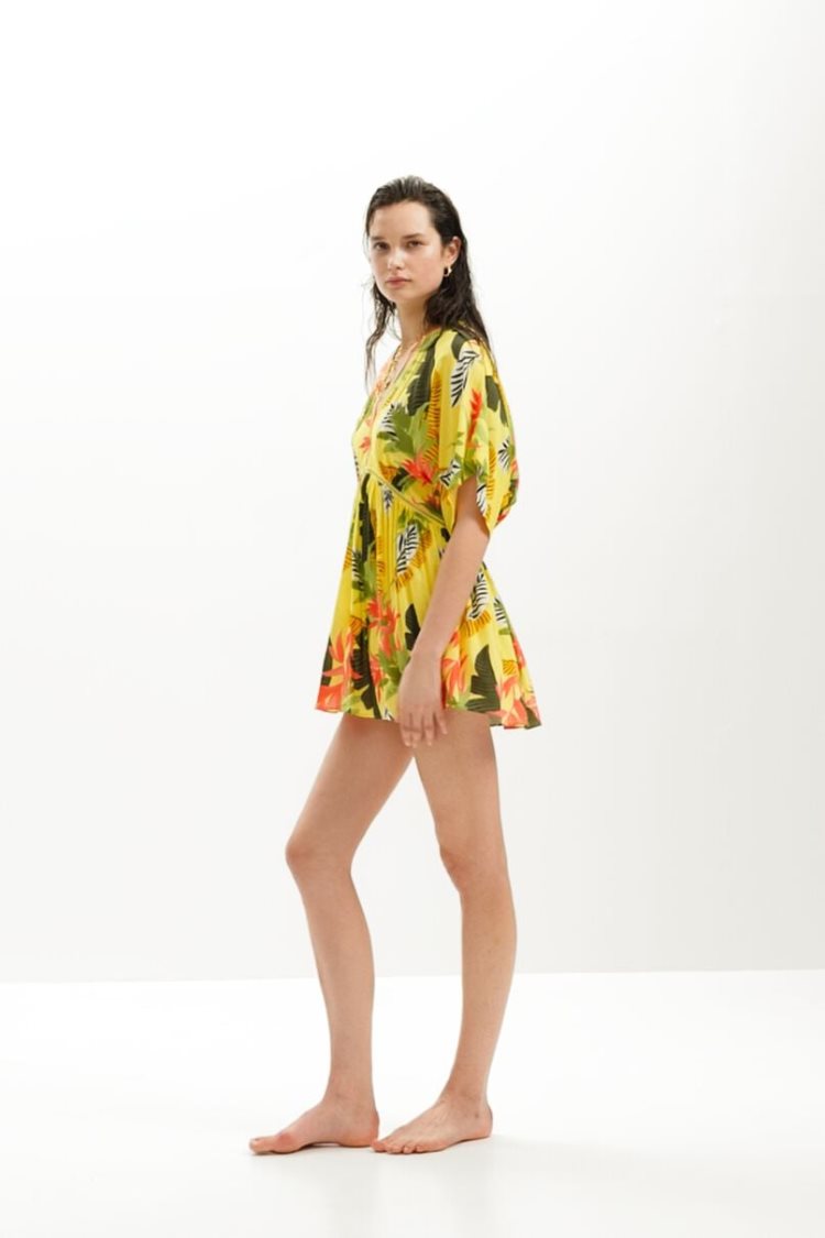 Desigual Tropical Tunic Dress Kupaći Kostimi Žute | ag0N4eiN