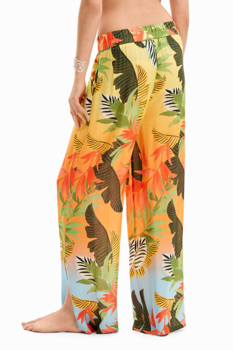 Desigual Tropical Wide-leg Trousers Kupaći Kostimi Žute | spNQJRIs