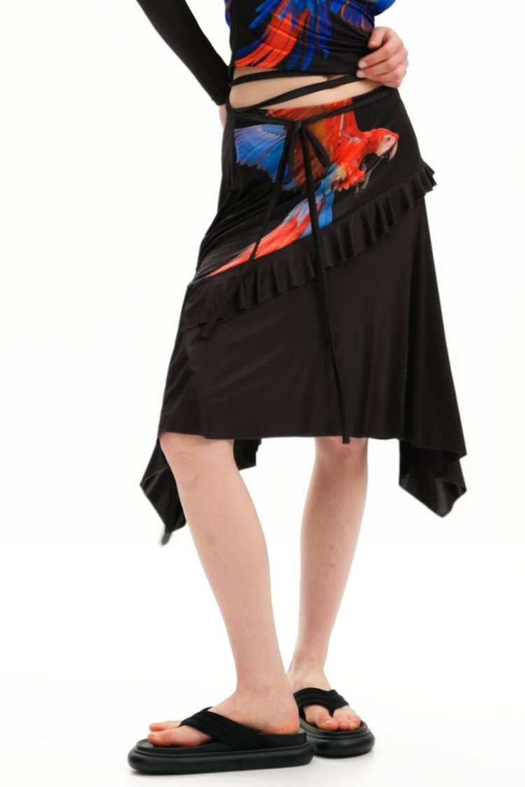 Desigual Tyler Mcgillivary Parrot Skirts Crne | t6PzGy3g